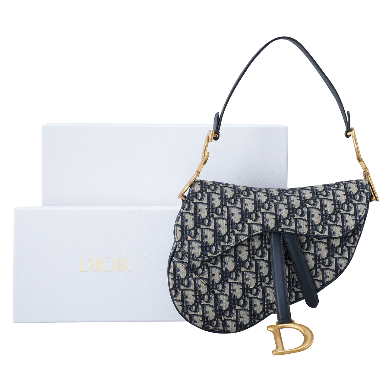 CHRISTIAN DIOR(USED)크리스찬디올 오블리크 새들백 미듐 & 스트랩